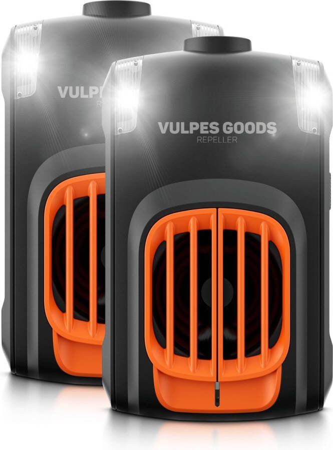 Vulpes goods Verjager Marterverjager Steenmarter Verjager Marterbestrijder Binnen & Buiten Automatische Frequenties & flitslichten USB & Auto accu Marters Muizen & Ratten PRO V2 2 stuks