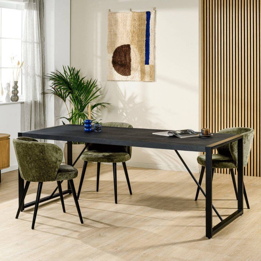 Vurna Birdo eetkamertafel 200x90 zwart