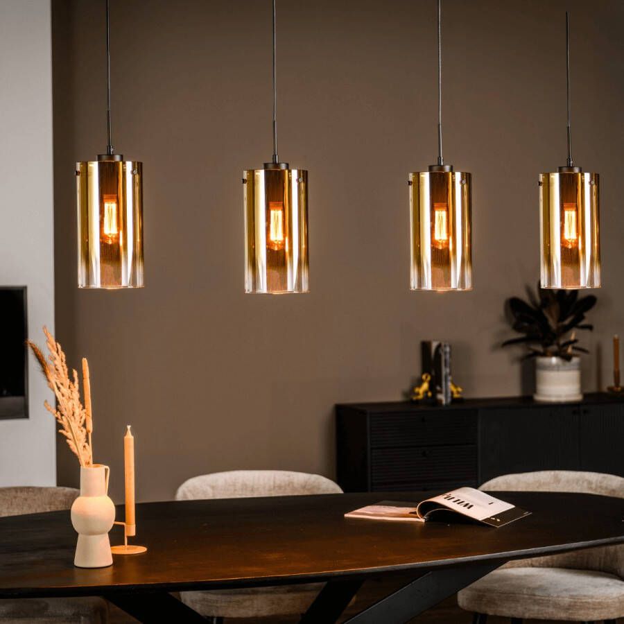 Vurna Jalama Hanglamp Glas Goud 4l 120 Cm