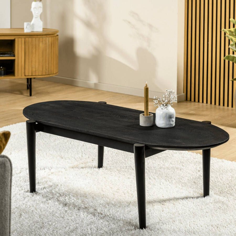 Vurna Milan ovale salontafel 120x60cm zwart