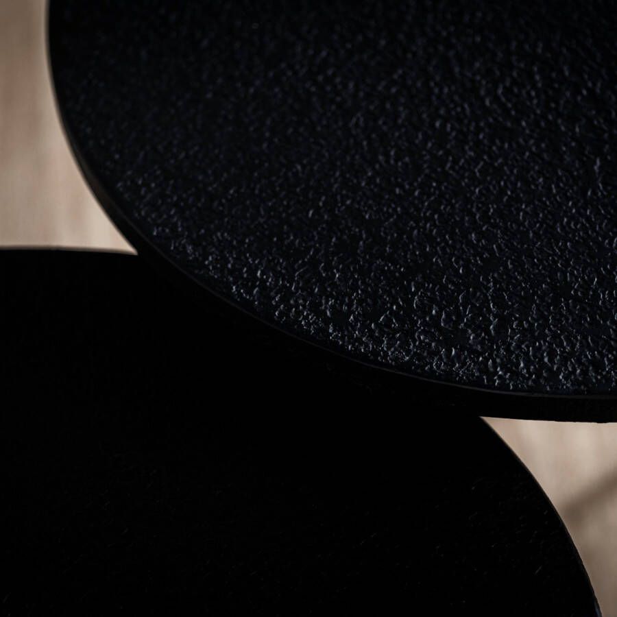Vurna Ties salontafelset van 2 rond 54 cm zwart staal