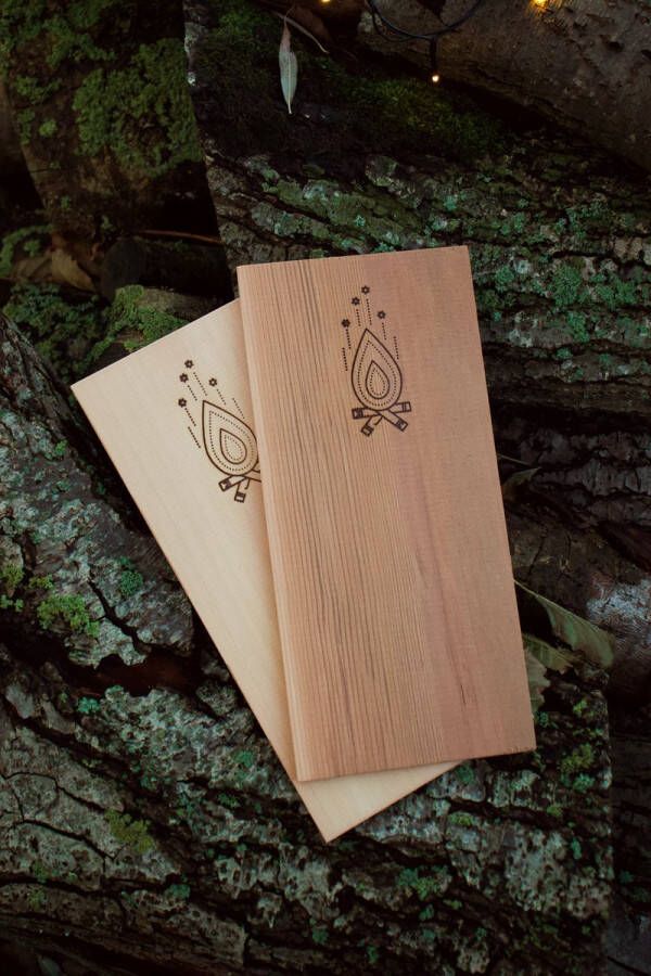 Vuur LAB. Western Red Cedar rookplanken 2 stuks voor BBQ's kamado's grills en de buitenkeuken