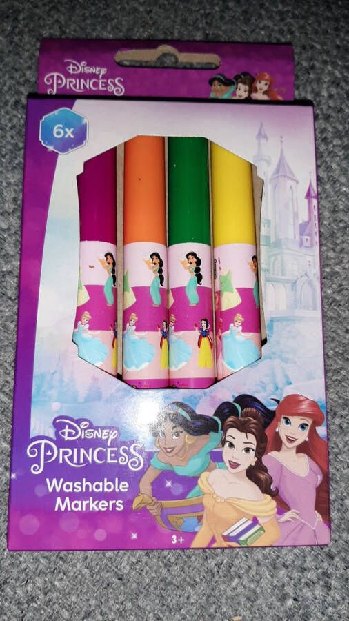 W&O Products W&O s uitwasbare stiften 6 viltstiften Disney princess vilststift kinderen