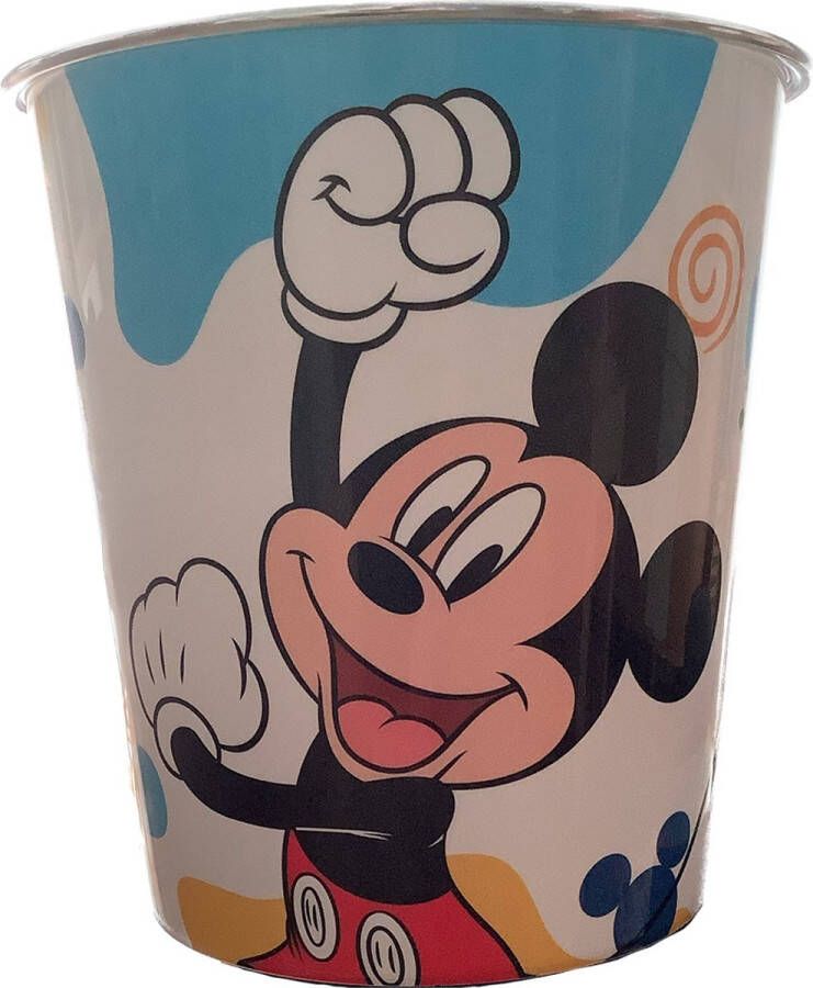W&O Prullenbak Disney Mickey Mouse Kunststof Prullenmand voor Kinderkamer Papierbak Afvalemmer