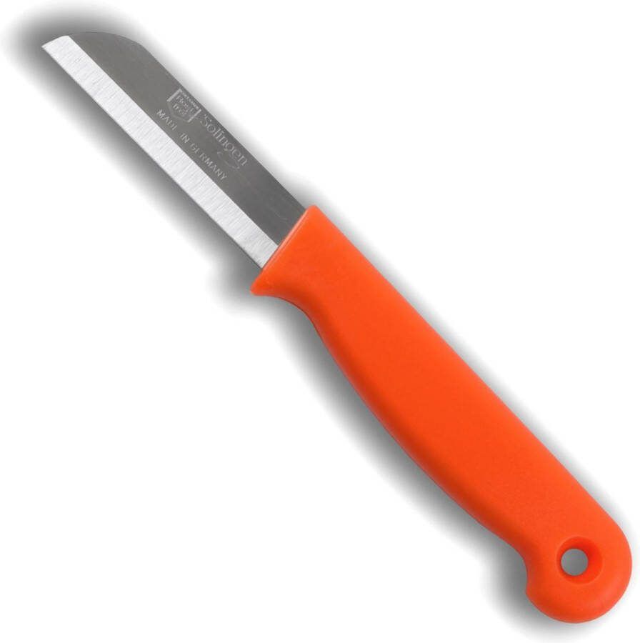 SELECTED W- Aardappelmesje Schilmesje met gat RVS 6 cm oranje Solinger kwaliteit