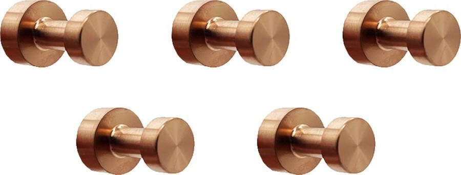 Waal Handdoekhaakjes Handdoekhouders Ophanghaken Rosé Goud Rose RVS 5 stuks