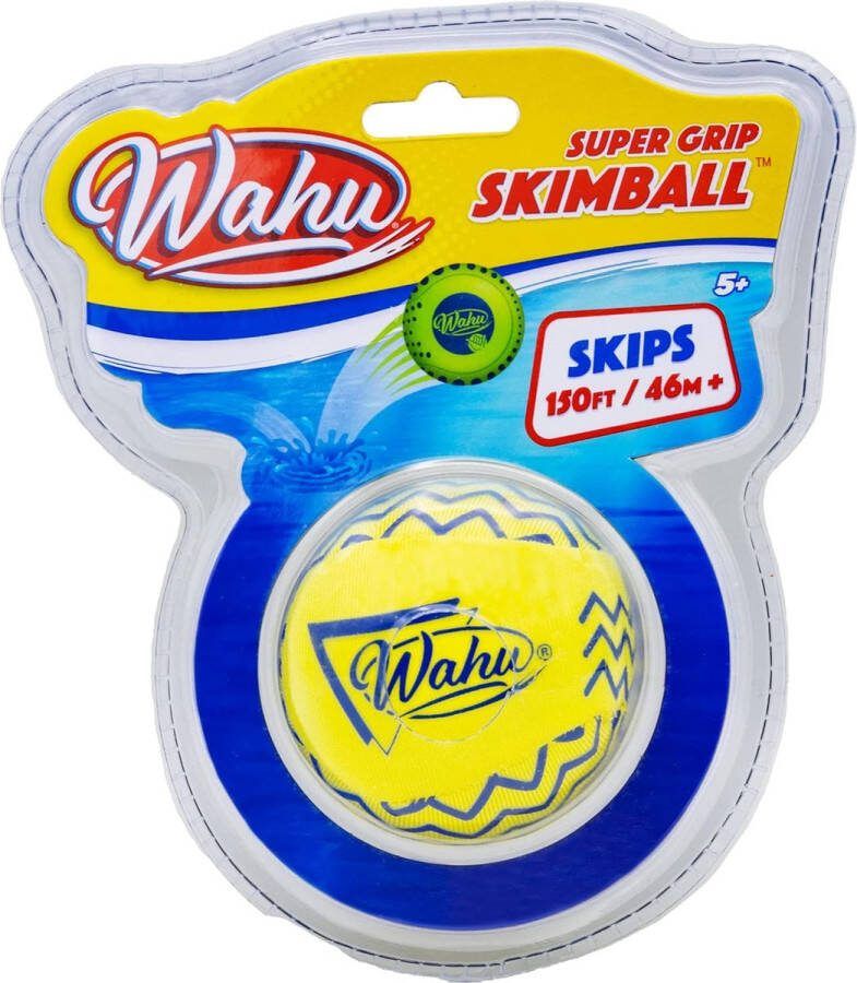 Wahu Super Grip gooibal geel Stuitert 45 meter over water Actiespel Zwembad Zee Buitenspeelgoed