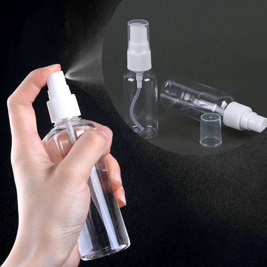 Waledano Reisflesjes Mini parfumflesje Lege Spuitflesjes Kunststof Water Hervulbare Sprayflesje Met Verstuiver 30ml 2 Stuks