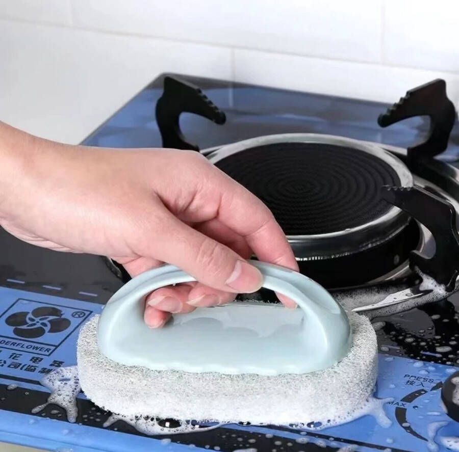 Waledano Afwasborstel Met Handvat Reinigingsborstel Schoonmaakborstel Schuursponsje Muur Schoonmaak Borstel Licht Blauw