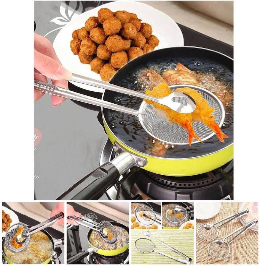 Waledano Frituurklem Keukentang Barbecue Filter Tang Voor Oliefilter Keuken Zeef Frituurtang Serveertang