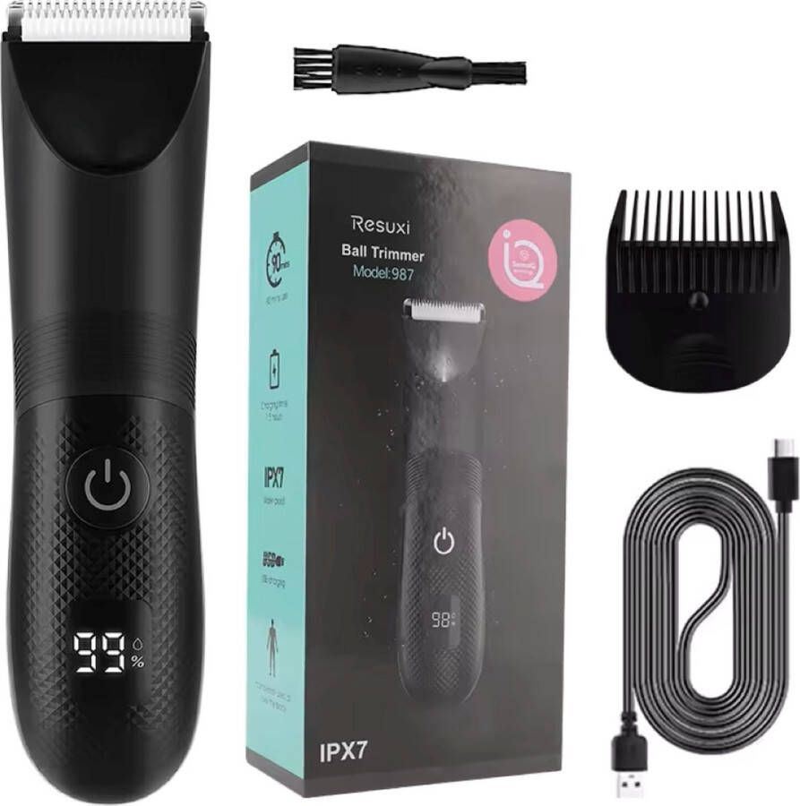 Walletstreet Resuxi Baardtrimmer IPX7-Model 987-Haar Trimmer-Intieme Zone Trimmer Voor Mannen en vrouwen en 100% Waterbestendig