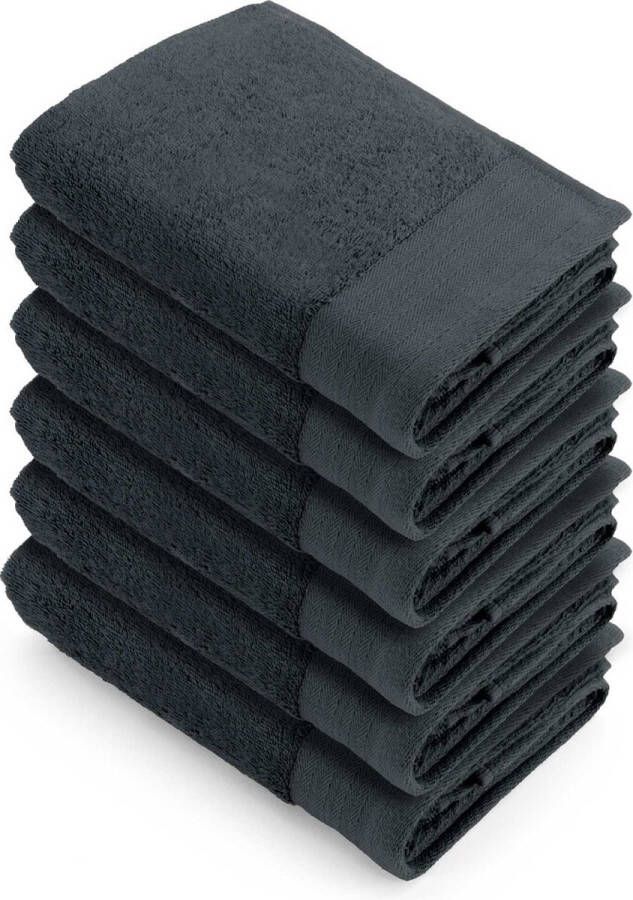 Walra handdoeken 50x100 Soft Cotton 6-delig Badhanddoeken 550 g m² 100% Katoen Handdoekenset Antraciet