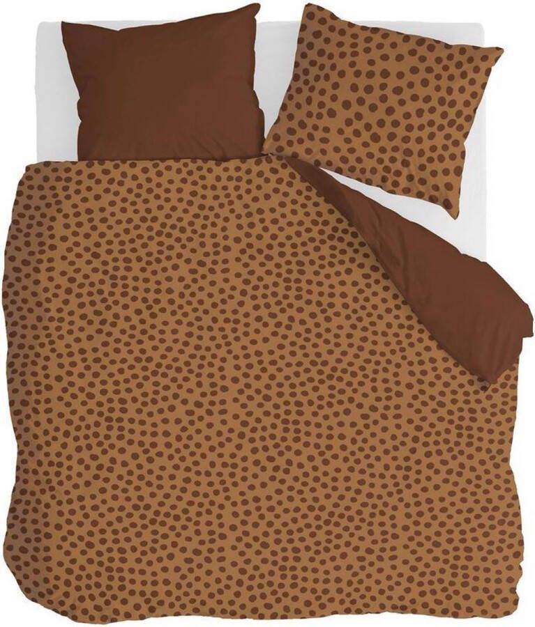 Walra Dekbedovertrek Spots & Dots 200x220 100% Katoen Warm Bruin