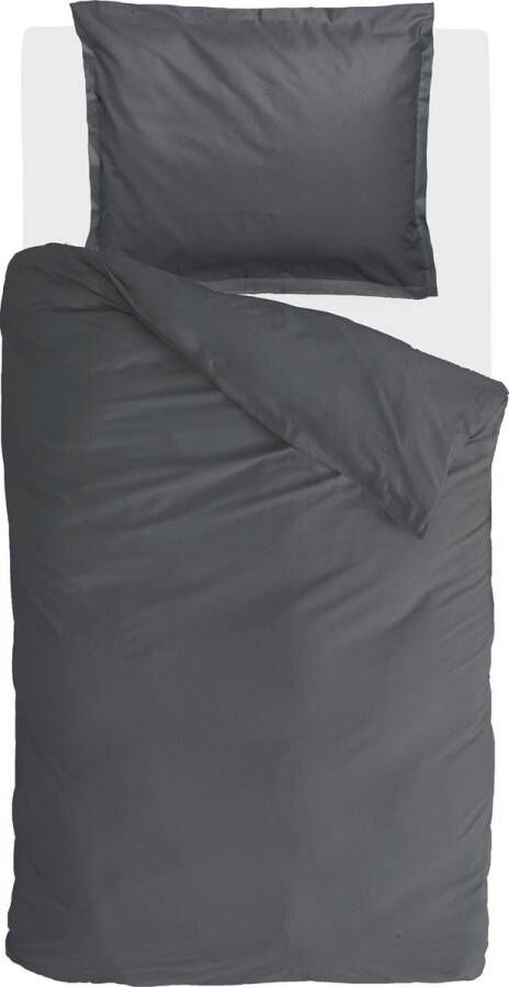 Walra Vintage Satin dekbedovertrek 1-persoons (140x200 220 cm + 1 sloop) Katoen satijn Antraciet