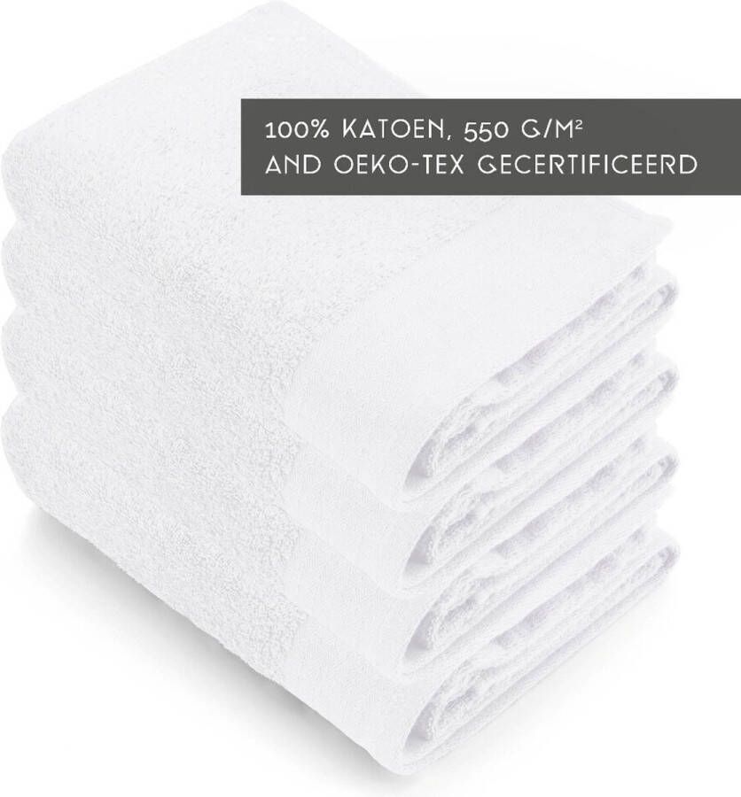 Walra handdoeken 60x110 Soft Cotton 4-delig Badhanddoeken 550 g m² 100% Katoen Handdoekenset Wit