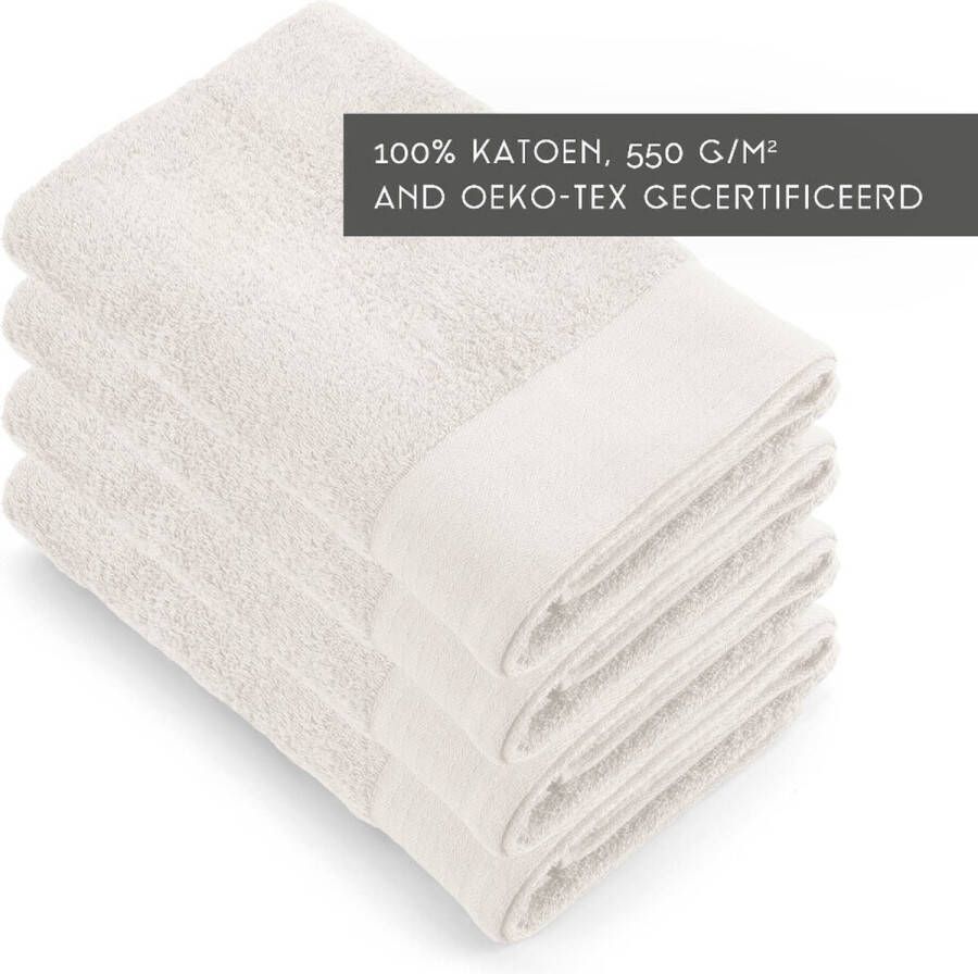 Walra handdoeken 70x140 Soft Cotton 4-delig Badlaken 550 g m² 100% Katoen Handdoekenset Kiezel Grijs