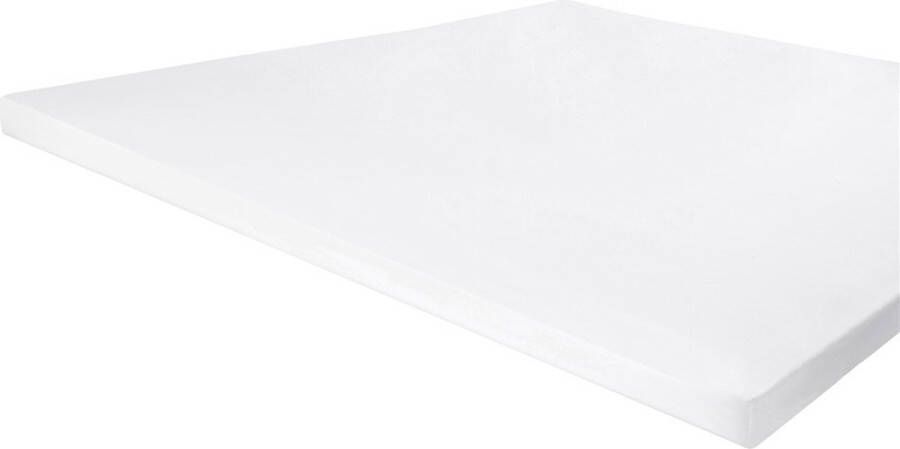 Walra jersey stretch topper hoeslaken 100% gebreide jersey katoen Lits-jumeaux (160x200 210 cm) Wit