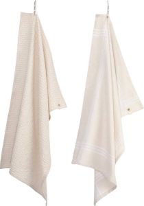 Walra Keuken- & Theedoek set Blocks & Lines 50 x 70 cm Kiezel Grijs