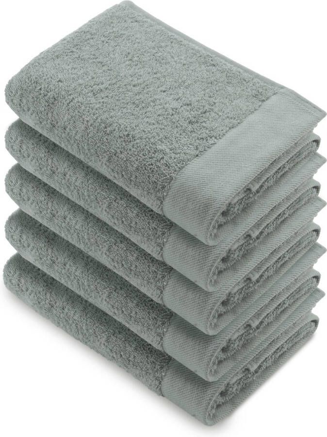 Walra handdoeken 50x100 Remade Cotton 5 delig Badhanddoeken 550 g m² 70% gerecycled Katoen 30% Katoen Handdoekenset Jade