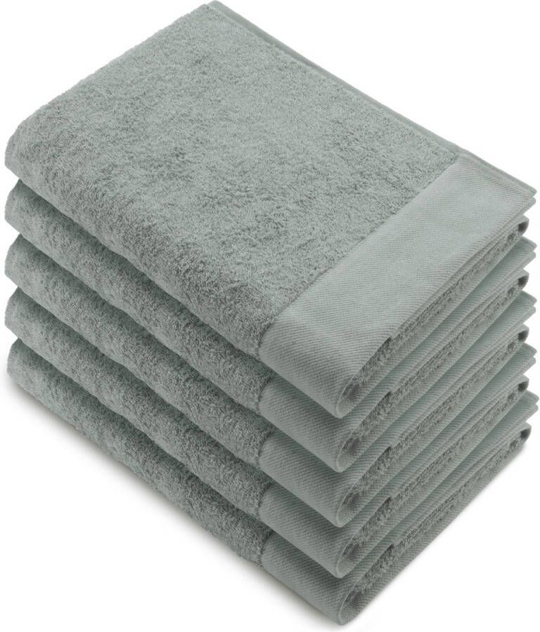 Walra handdoeken 70x140 Remade Cotton 5 delig Badlaken 550 g m² 70% gerecycled Katoen 30% Katoen Handdoekenset Jade