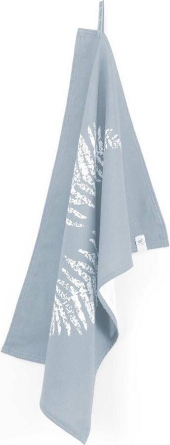 Walra Theedoek Dry with Leaves 50x70 100% Katoen Jeans Blauw