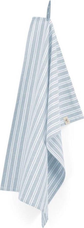 Walra Theedoek Dry with Stripes 50x70 100% Katoen Jeans Blauw
