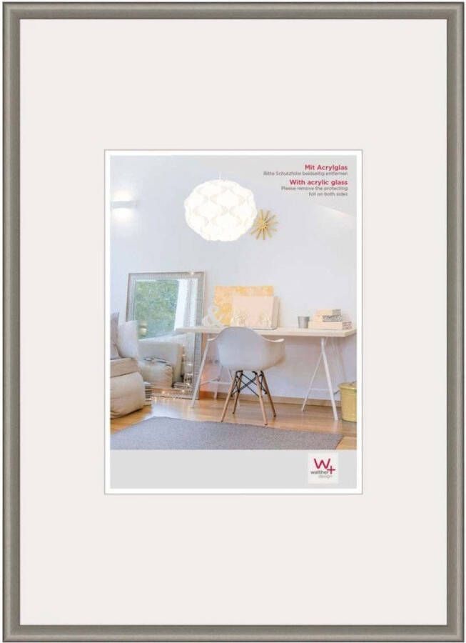 Walther Design New Lifestyle Kunststof Fotolijst 29 7x42 cm A3 Staal