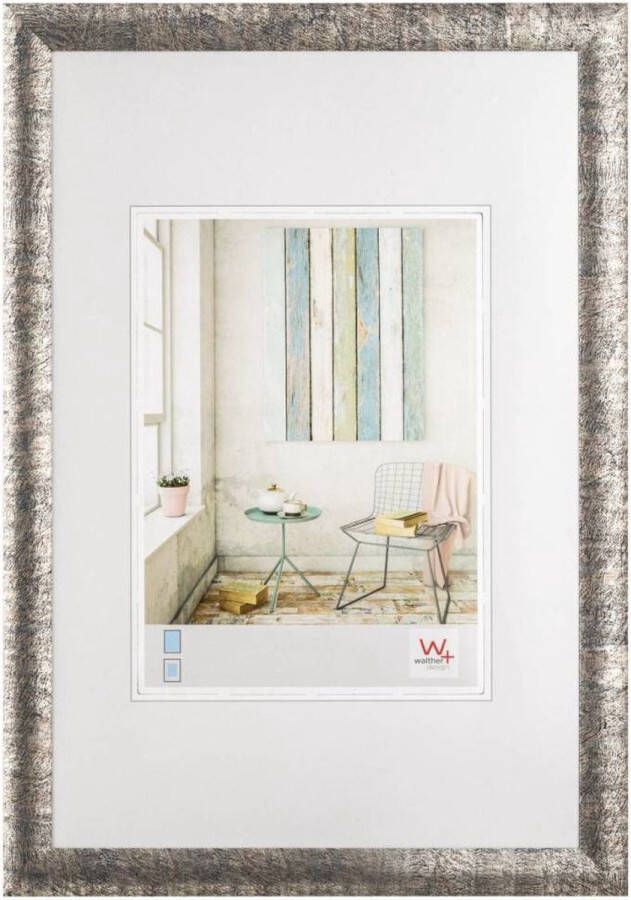 Walther Design Trendstyle Kunststof Fotolijst 40x50 cm Zilver Zwart