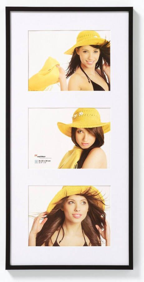 Walther Design New Lifestyle Fotolijst Fotoformaat 3x 10x15 cm Zwart