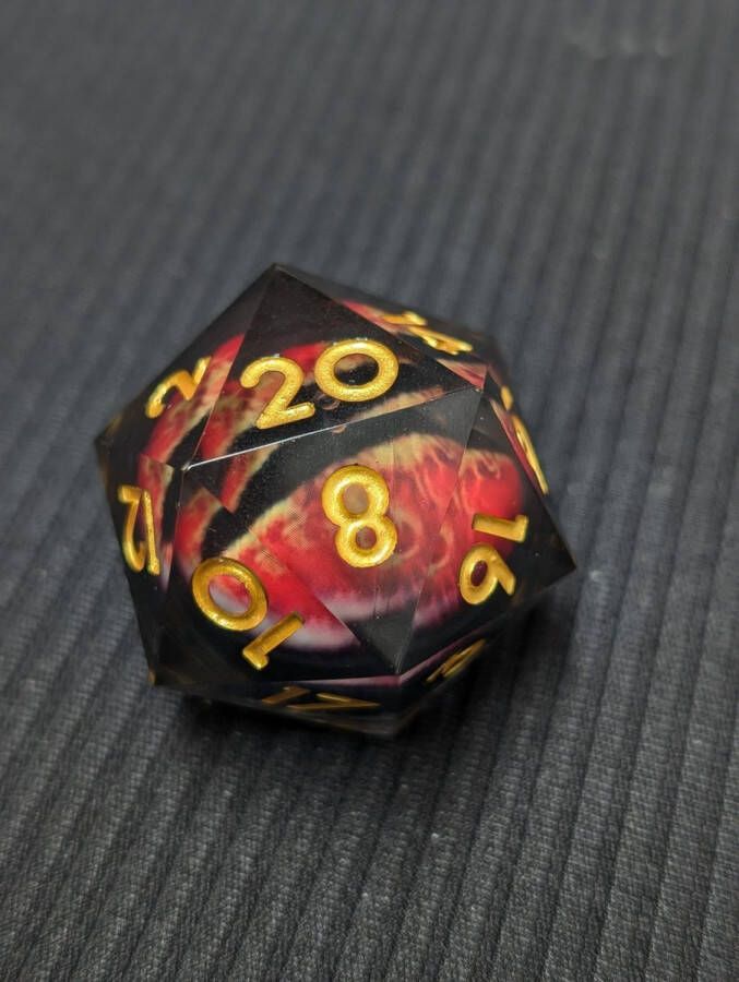 Wancelot Dragon's Fiery Gaze D20 30mm DnD Dice Dungeons & Dragons Dice Set