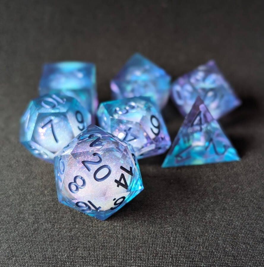 Wancelot Indigo Aurora DnD Dice Set DnD Dice Dungeons & Dragons Dice Set
