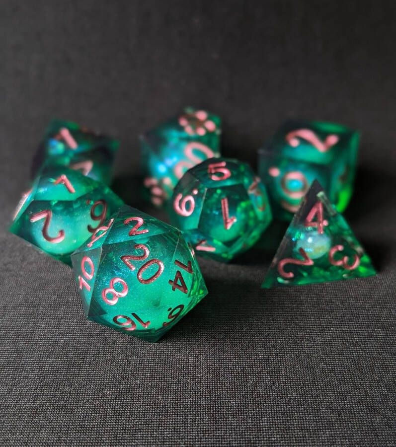 Wancelot Mossy Radiance DnD Dice Set DnD Dice Dungeons & Dragons Dice Set
