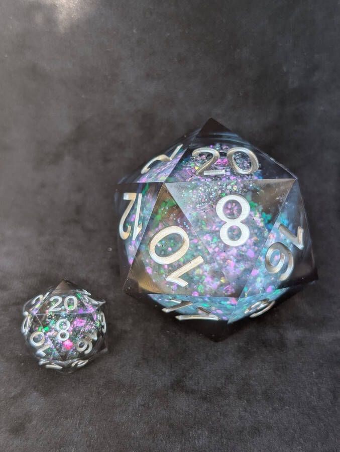 Wancelot Mystic Midnight D20 55mm DnD Dice Dungeons & Dragons Dice Set