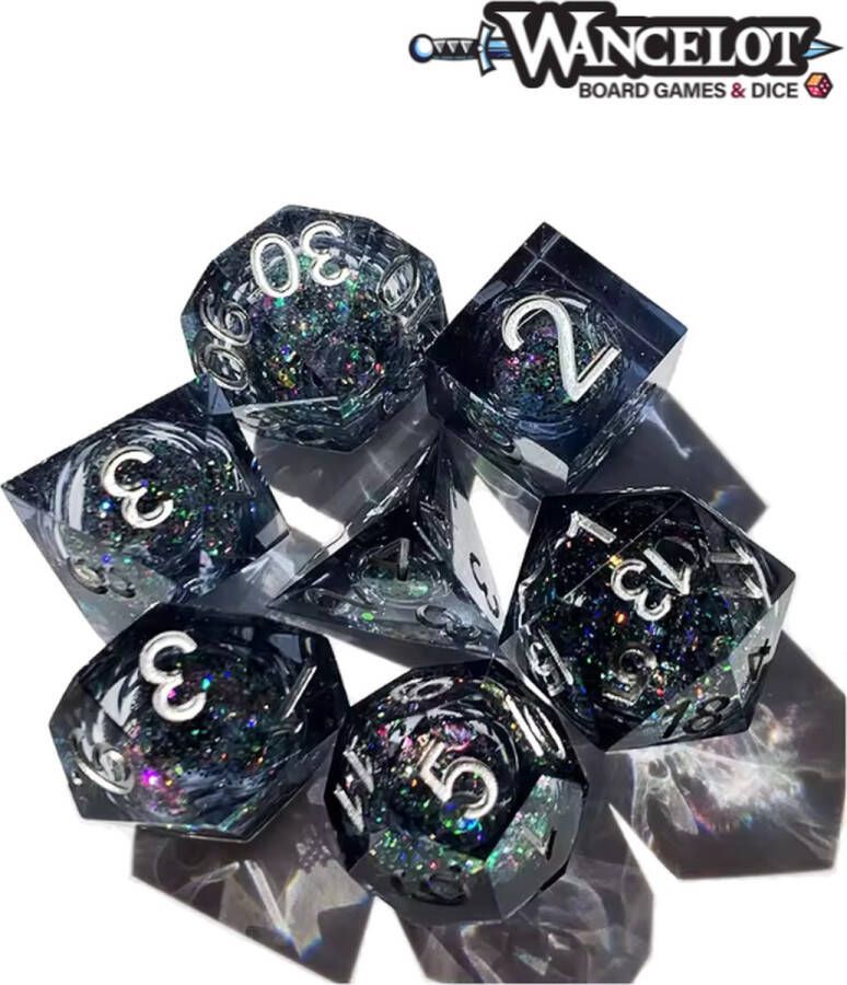 Wancelot Mystic Midnight DnD Dice Dungeons & Dragons Dice Set