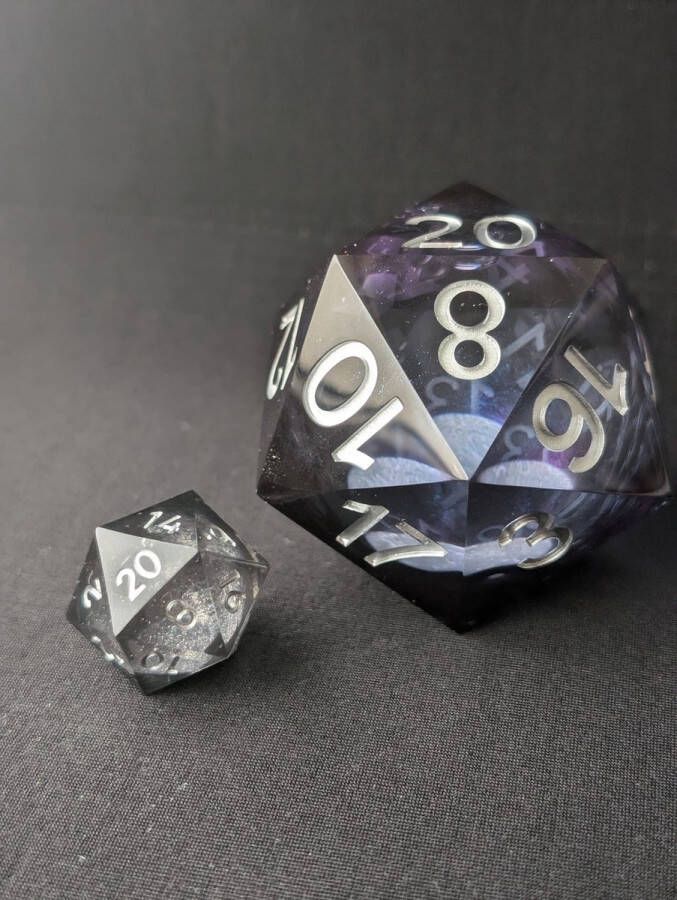 Wancelot Pearlescent Shadow D20 55mm DnD Dice Dungeons & Dragons Dice Set