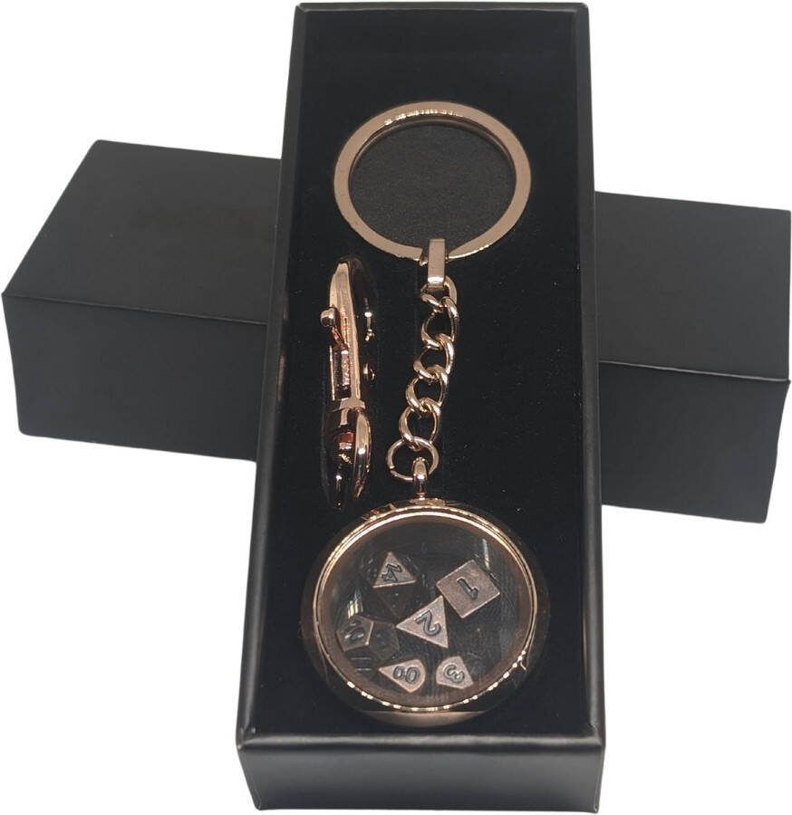Wancelot Pocket Luck Keychain Rose Gold DnD Dice Dungeons & Dragons Dice Set