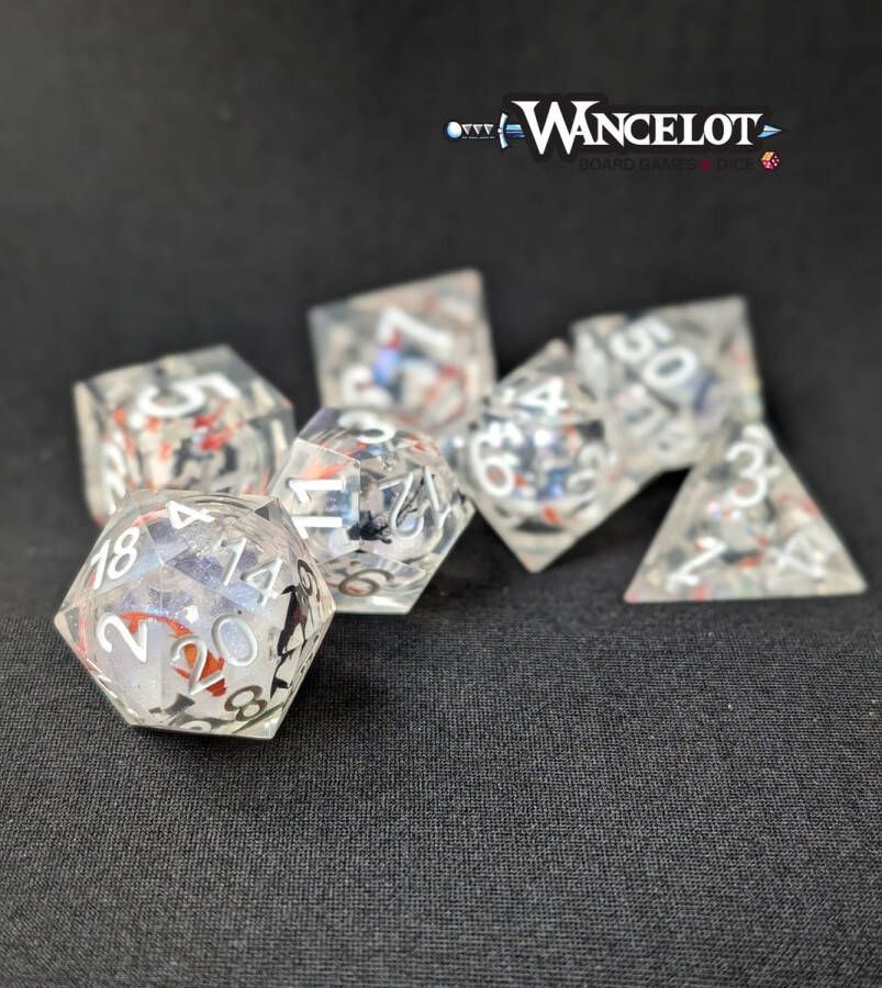 Wancelot Tranquil Koi White dnd dice DnD Dice Dungeons & Dragons Dice Set