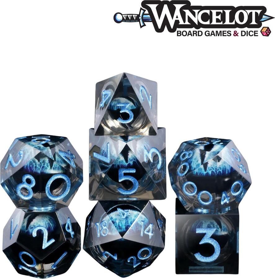 Wancelot Dragon's Icy Gaze DnD Dice Dungeons & Dragons Dice Set