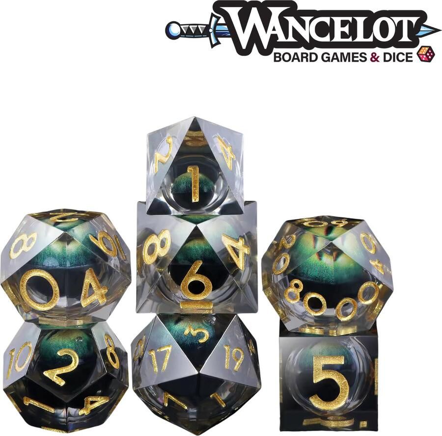 Wancelot Dragon's Poisonous Gaze DnD Dice Set DnD Dice Dungeons & Dragons Dice Set
