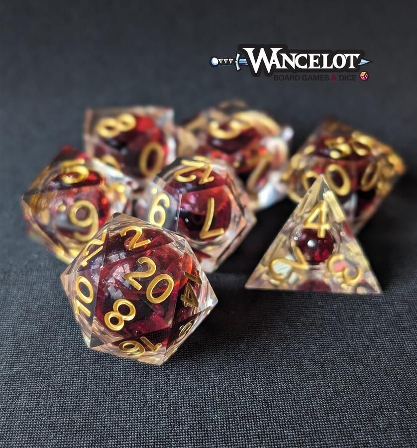 Wancelot Vampire's Kiss Gold DnD Dice Dungeons & Dragons Dice Set