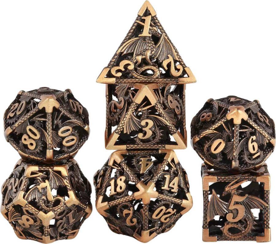 Wancelot Wyrmforged Hollow Copper DnD Dice Dungeons & Dragons Dice Set