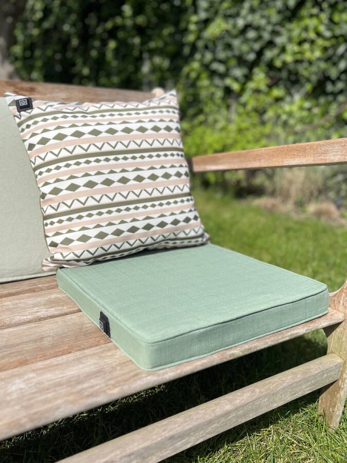 Warmpi Outdoor Verwarmd Zitkussen incl Powerbank (10.000mah) Groen Waterafstotend en UV-bestendig 3 warmtestanden 5cm foam voor optimaal comfort Voor buiten en binnen Afmeting 40x40 cm