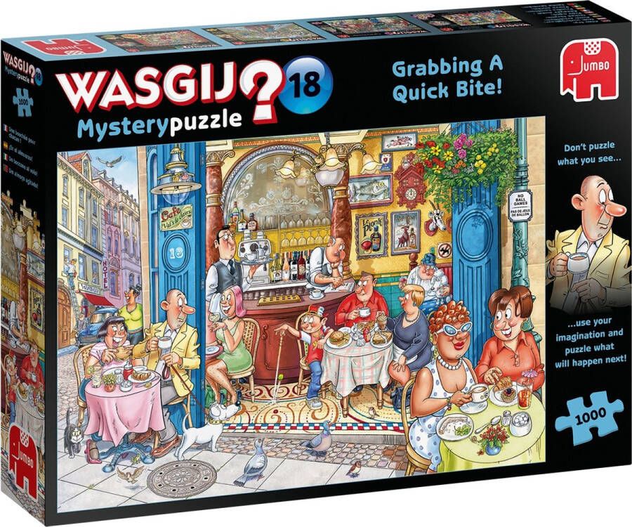 Jumbo legpuzzel Wasgij Mystery 18 Grabbing A Quick Bite 1000 st.