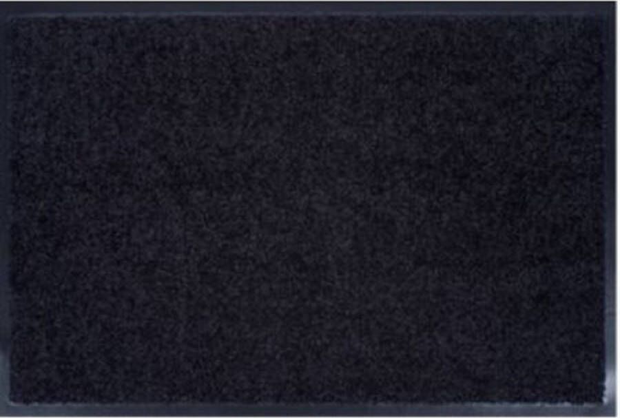 Wash & Clean Deurmat Droogloopmat Zwart met rubber omboording 40 x 60 cm