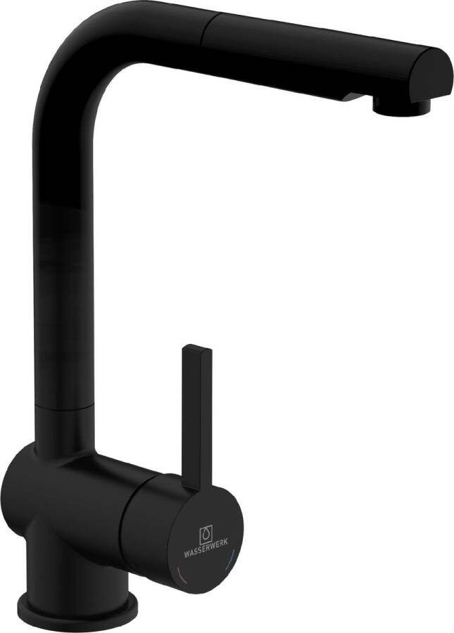 WASSERWERK WK 4 GB Keukenkraan Mengkraan Met Uittrekbare Uitloop Zwart
