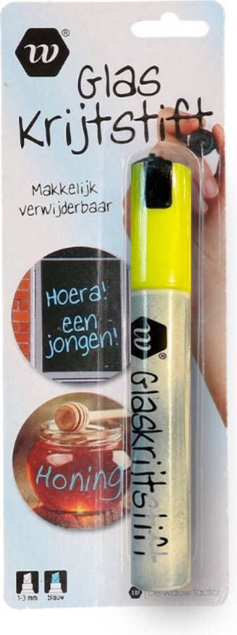 Wauw Glas krijtstift Neon Geel Chalk Markers Makkelijk verwijderbaar Stift voor op het raam Servies stift Decoratie stift Glas- Raam- Keramiek stiften Neon Geel 1-3 mm