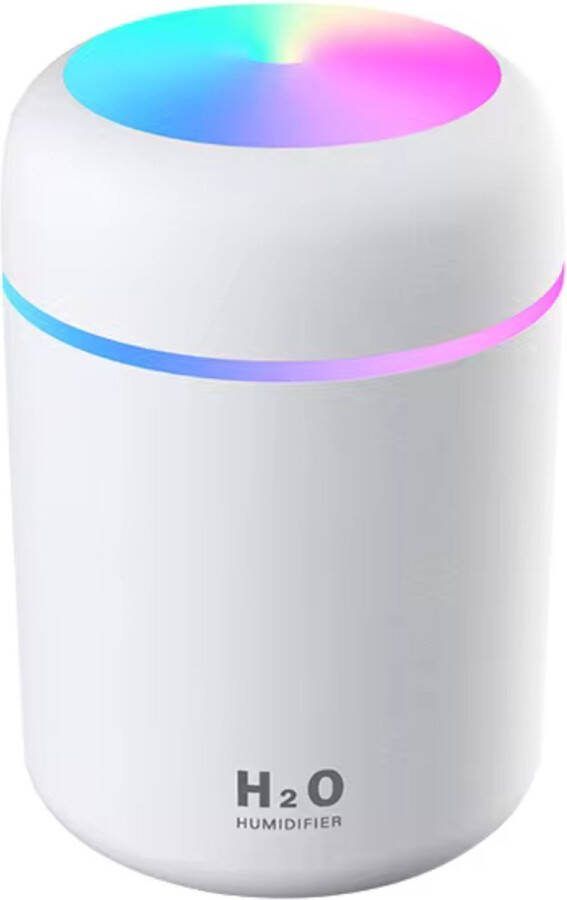 Wave Luchtbevochtiger Wit LED Sfeerverlichting Vernevelaar LED verlichting Aroma diffuser USB-Luchtbevochtiger Humidifier Ultrasone Verdamper Inclusief USB-kabel & 1 extra filter Woonkamer Slaapkamer Babykamer