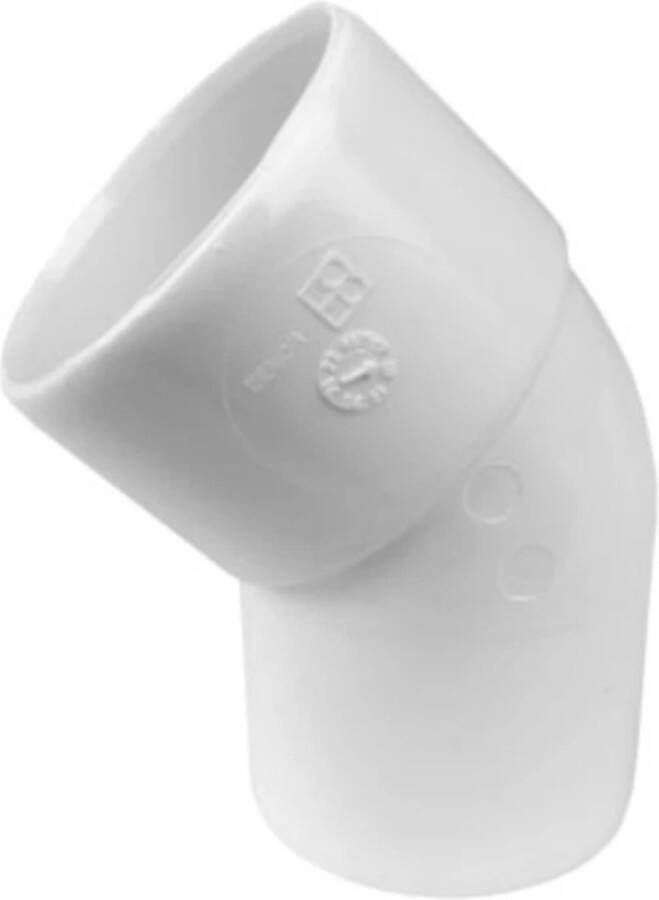 Wavin Wadal PVC bocht 45° mof-spie lijm 40mm wit (3201104004)