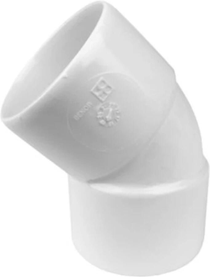 Wavin Wadal PVC bocht 45° mof-mof lijm 32mm wit (3201203004)