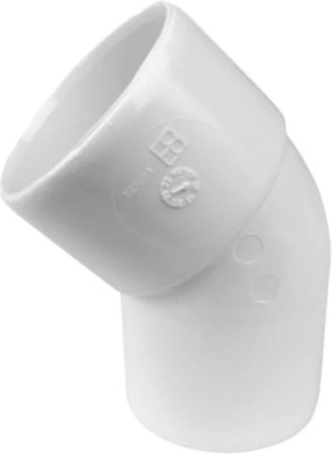 Wavin Wadal PVC bocht 45° mof-spie lijm 50mm wit (3201105004)
